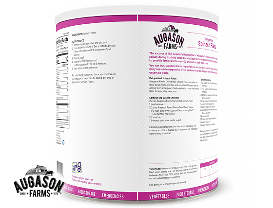 Augason Farms: Dehydrated Spinach Flakes Can